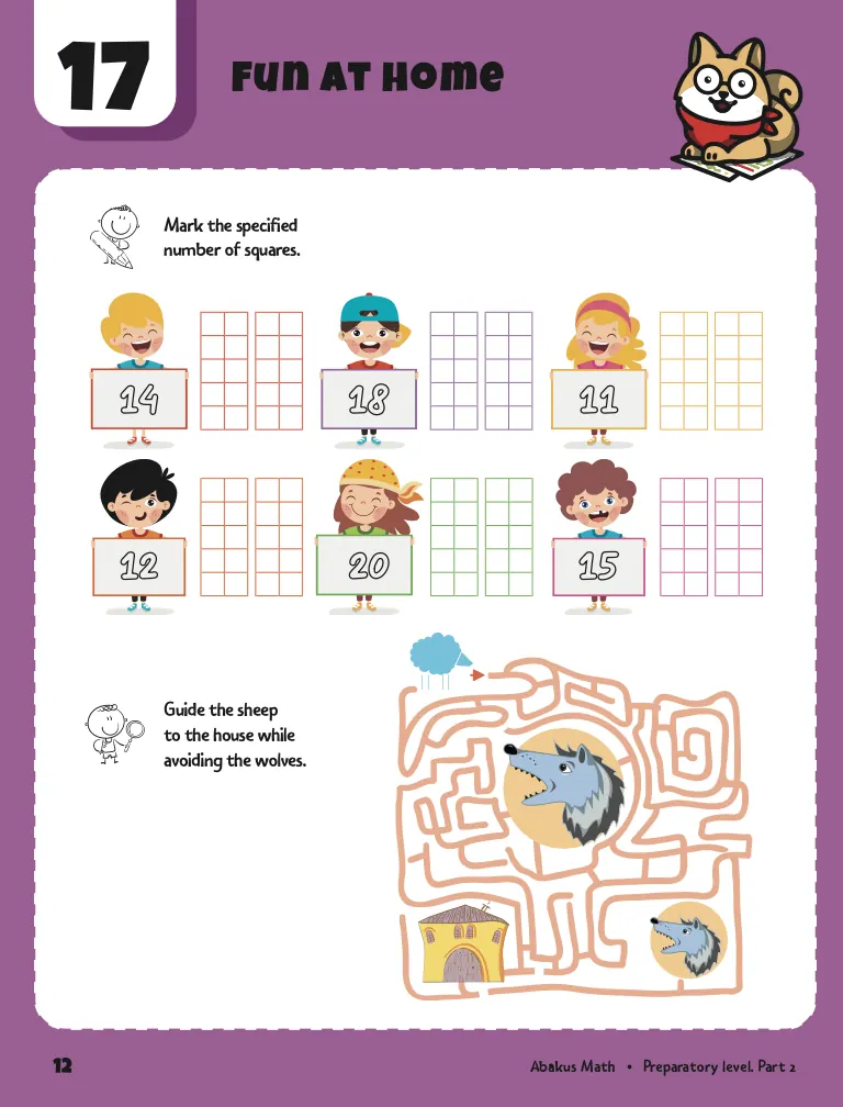 Sample page from an Abakus Math workbook