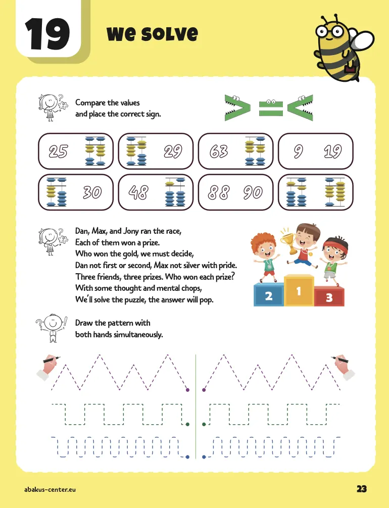 Sample page from an Abakus Math workbook