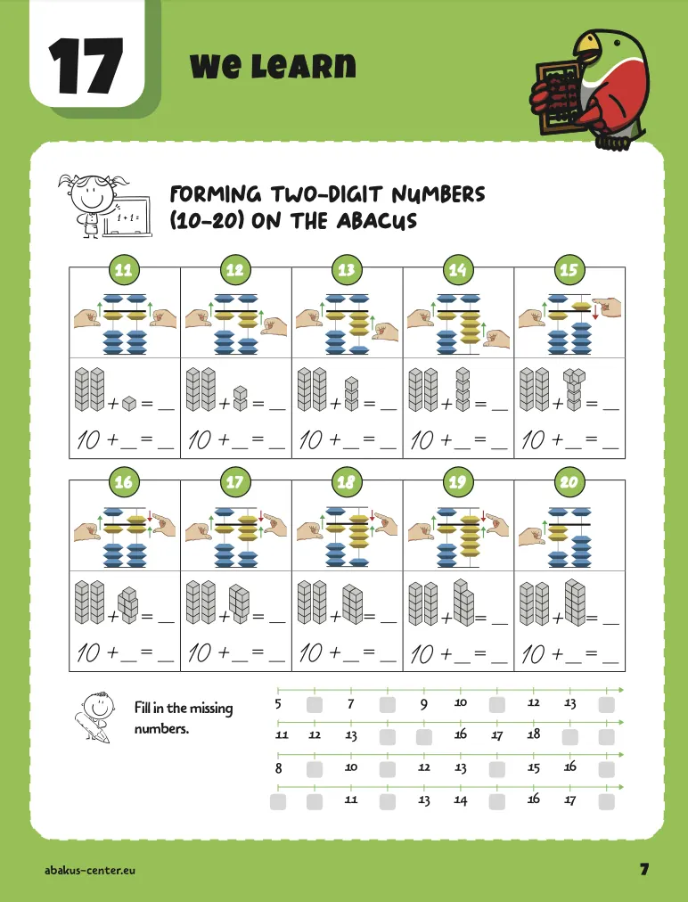 Sample page from an Abakus Math workbook