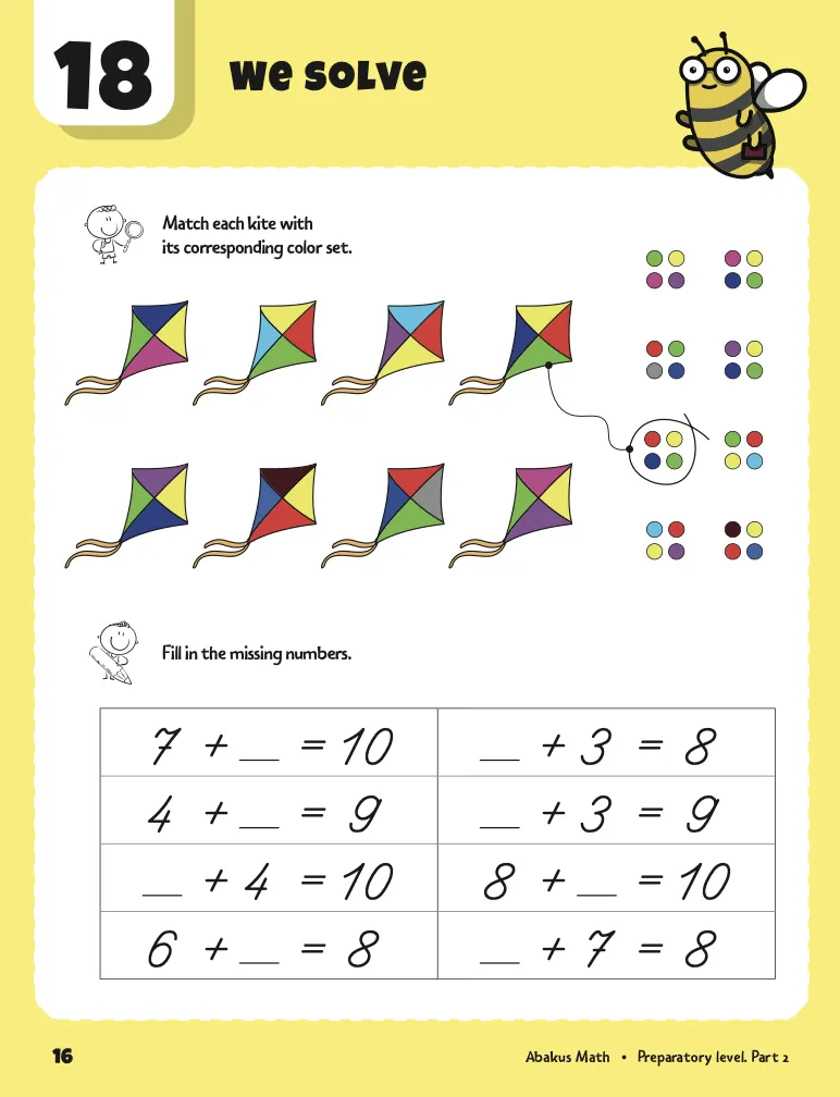 Sample page from an Abakus Math workbook