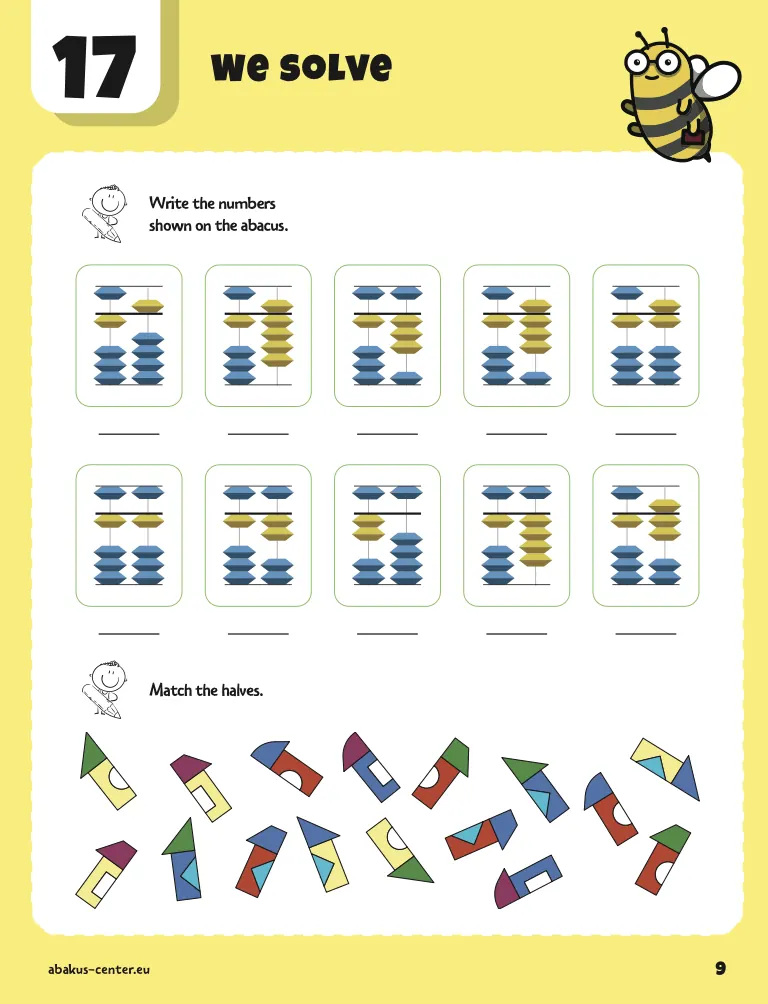 Sample page from an Abakus Math workbook