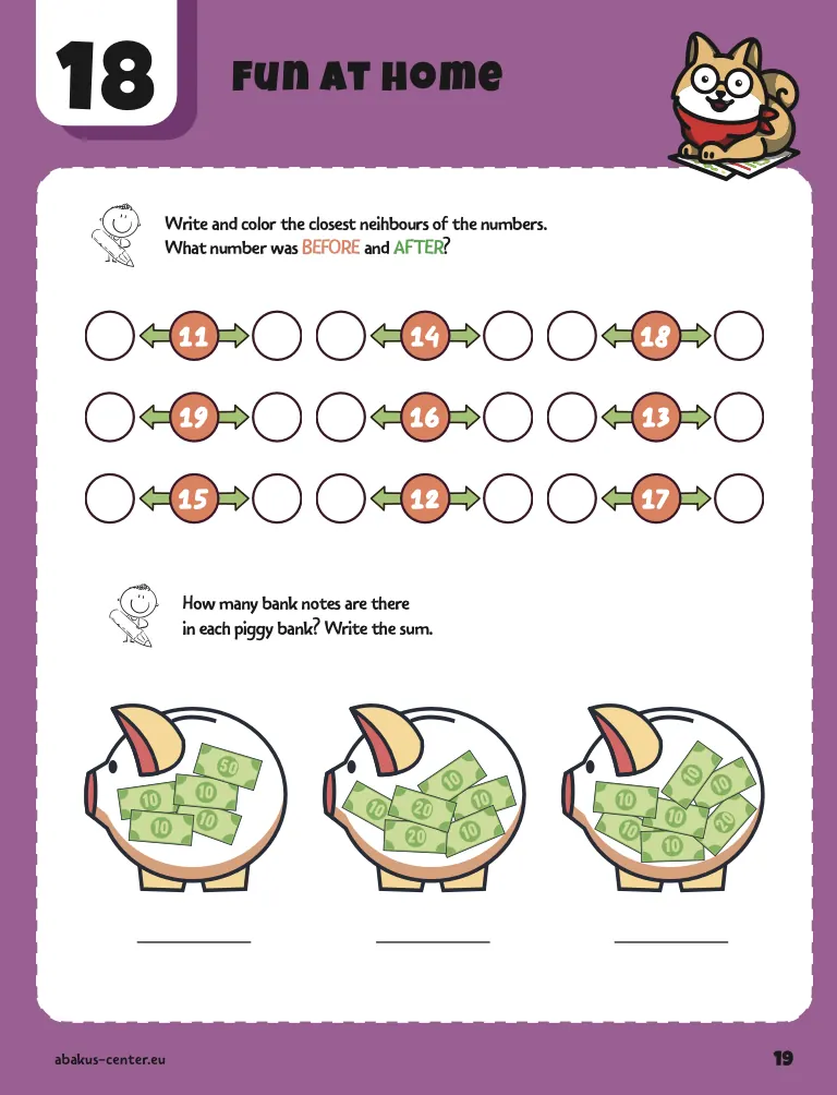 Sample page from an Abakus Math workbook